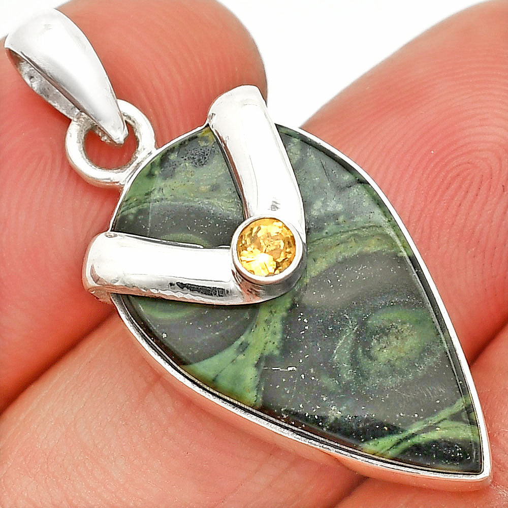 Natural Star Galaxy Jasper & Citrine Pendant P-1735 SDP150859