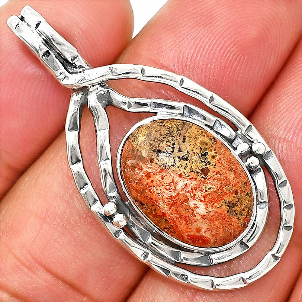 Natural Leopard Skin Jasper Pendant P-1410 SDP151097
