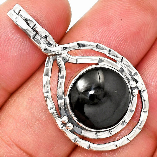 Natural Black Onyx - Brazil Pendant P-1410 SDP151103