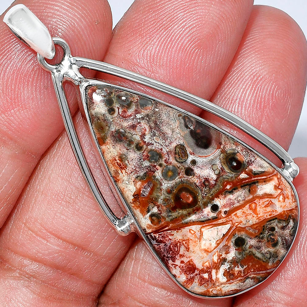 Natural Leopard Skin Jasper Pendant P-1566 SDP152343