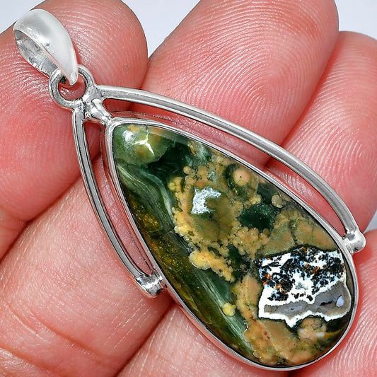 Natural Rhyolite - Rainforest Jasper Pendant P-1566 SDP152365