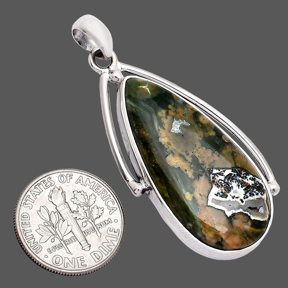 Natural Rhyolite - Rainforest Jasper Pendant P-1566 SDP152365