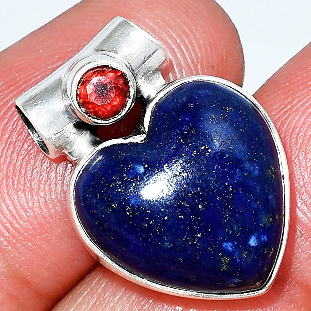 Heart - Lapis Lazuli & Garnet Pendant P-1300 SDP152604