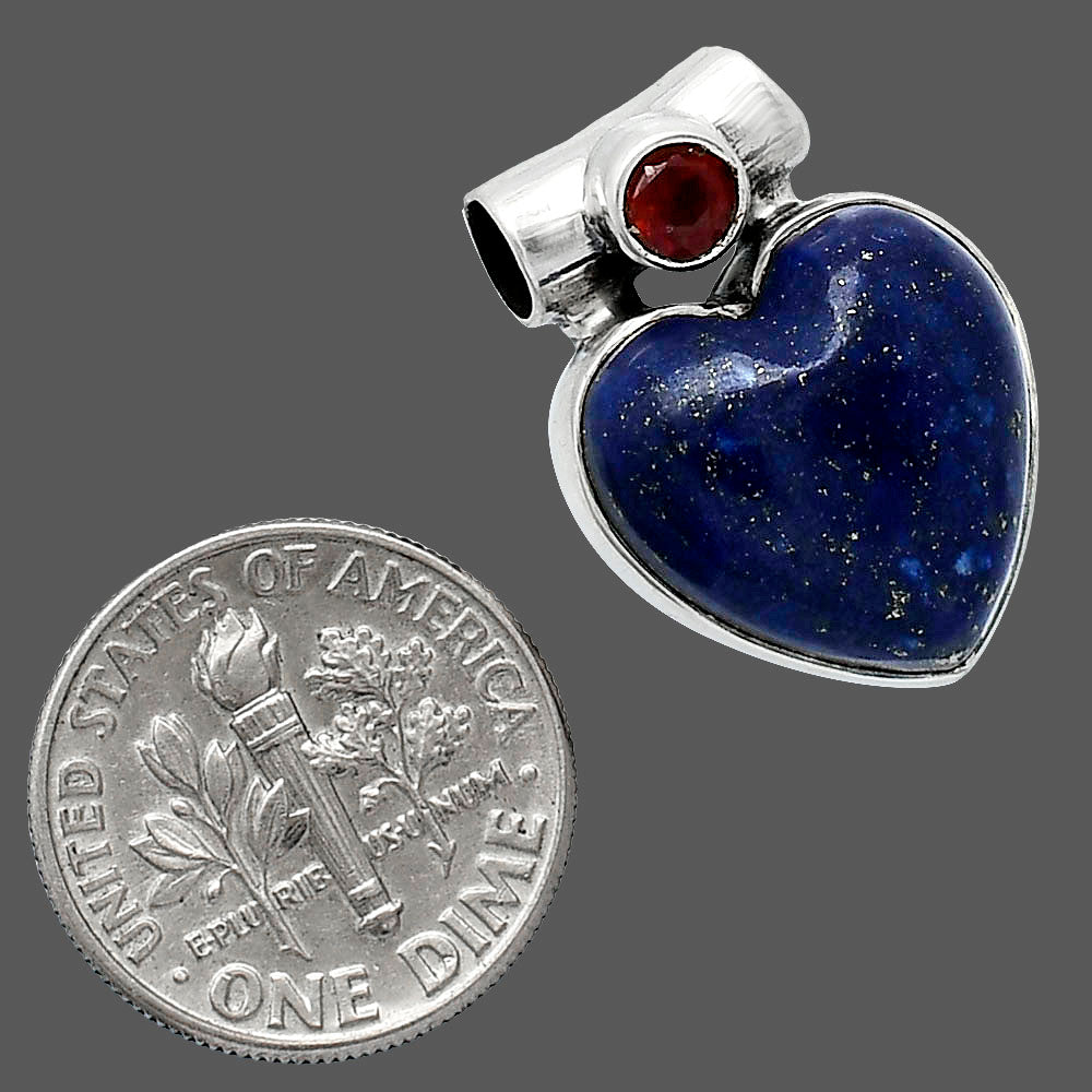 Heart - Lapis Lazuli & Garnet Pendant P-1300 SDP152604