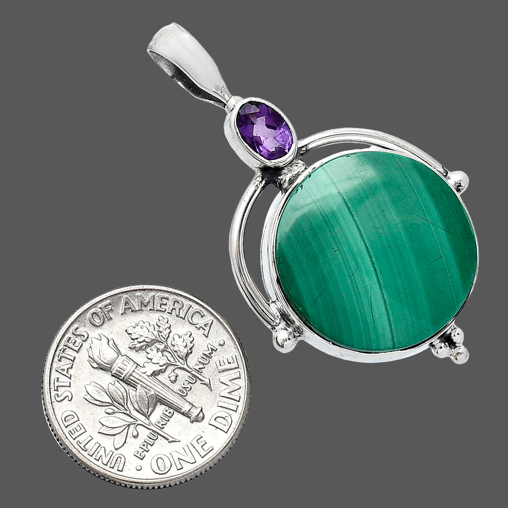Malachite Eye - Congo & Amethyst Pendant P-1175 SDP152641-2