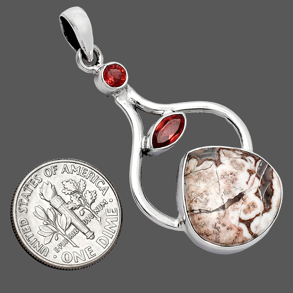 Rosetta Picture Jasper & Garnet Pendant P-1187 SDP152712
