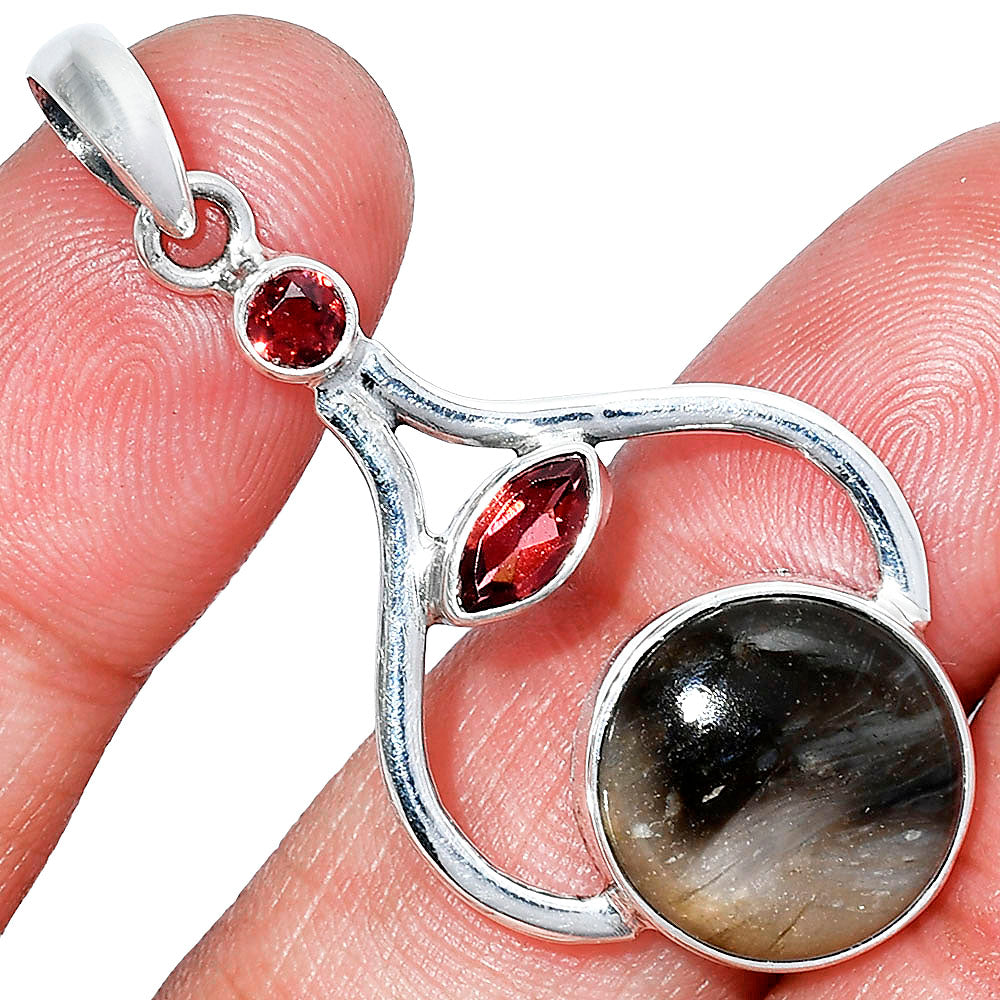 Natural Bat Cave Jasper & Garnet Pendant P-1187 SDP152731