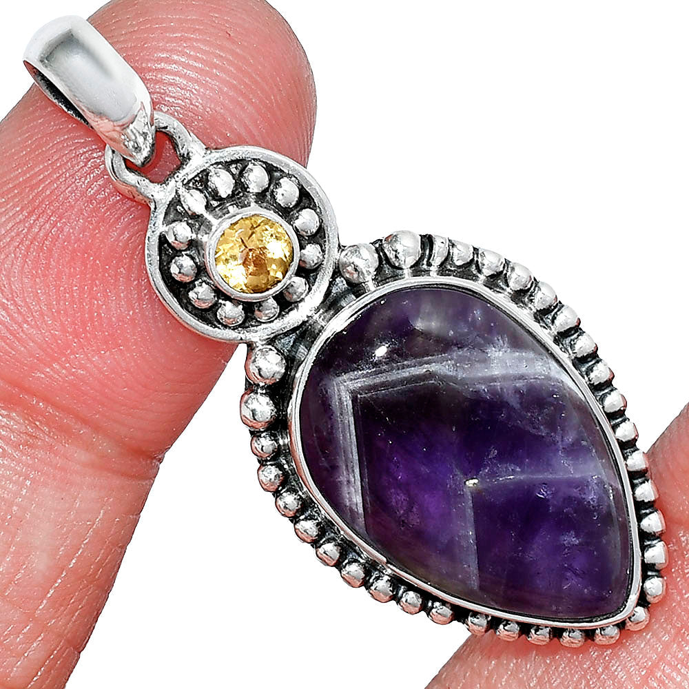 Natural Chevron Amethyst & Citrine Pendant P-1500 SDP152860
