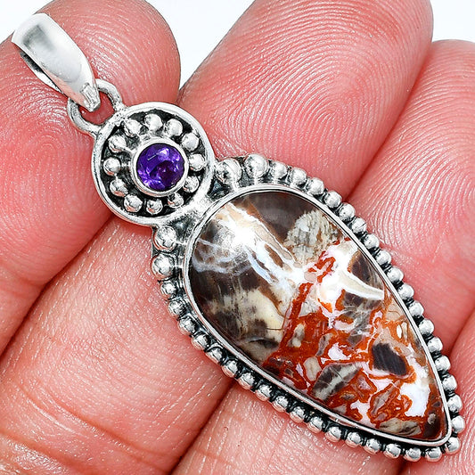 Rosetta Picture Jasper & Amethyst Pendant P-1500 SDP152861