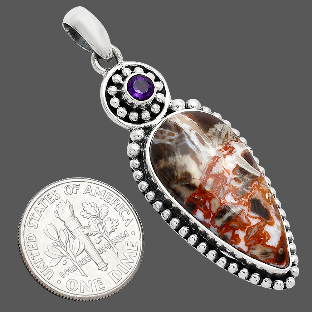 Rosetta Picture Jasper & Amethyst Pendant P-1500 SDP152861