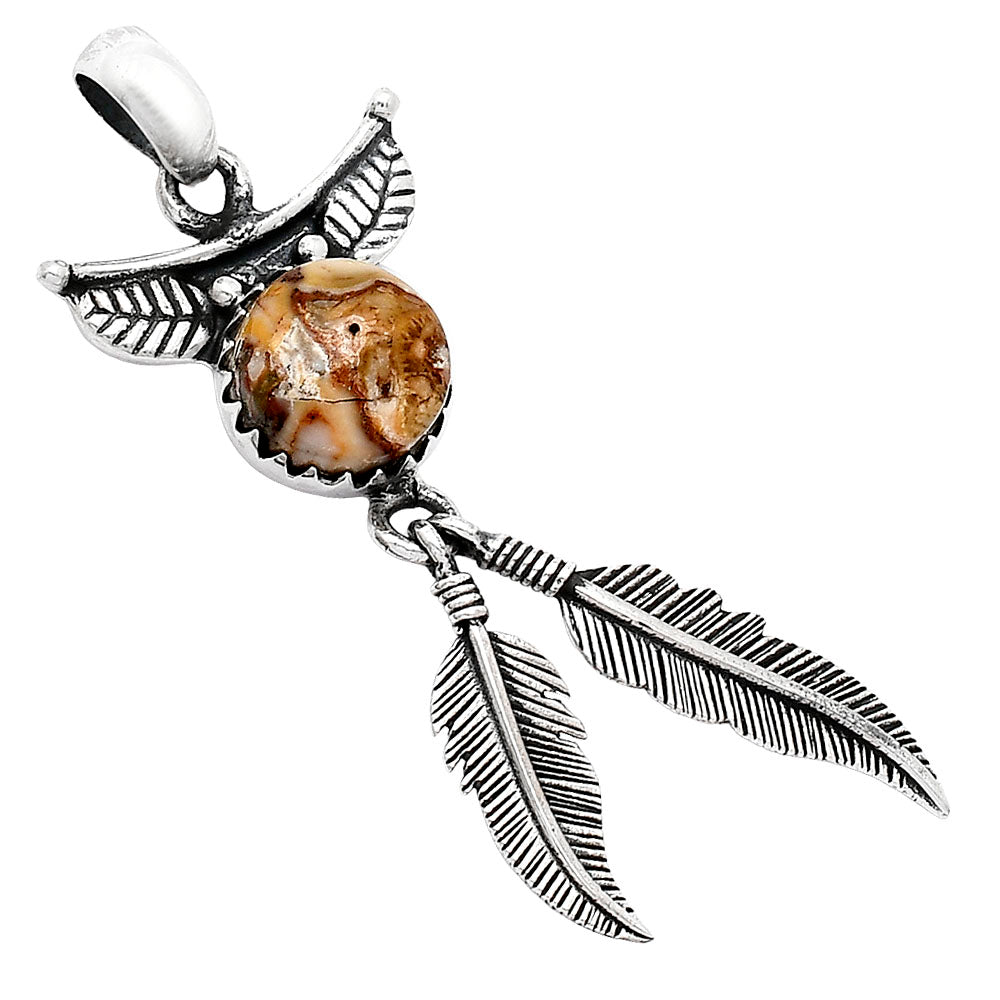 Feather - Rosetta Picture Jasper Pendant P-1284 SDP152925