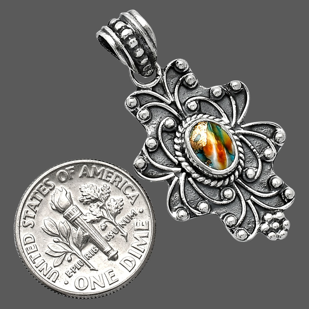 Spiny Oyster Turquoise - Arizona Pendant P-1558 SDP153140