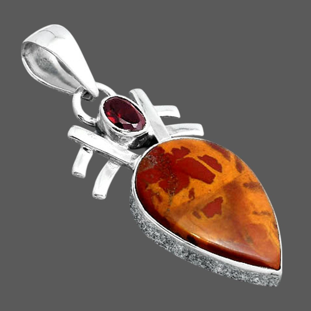 Natural Noreena Jasper and Garnet Pendant P-1046 SDP155864