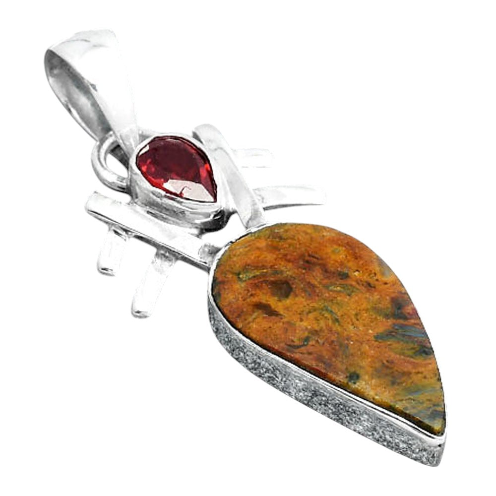 Natural Pietersite Namibia and Garnet Pendant P-1046 SDP155869
