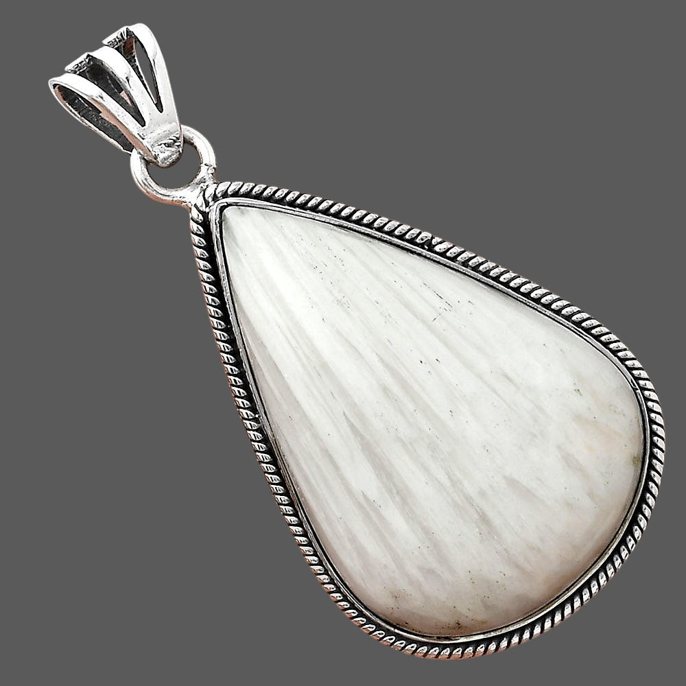 Natural White Scolecite Pendant P-1056 SDP156193