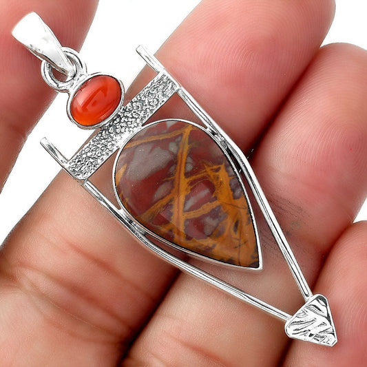 Natural Noreena Jasper & Carnelian Pendant P-1360 SDP156881