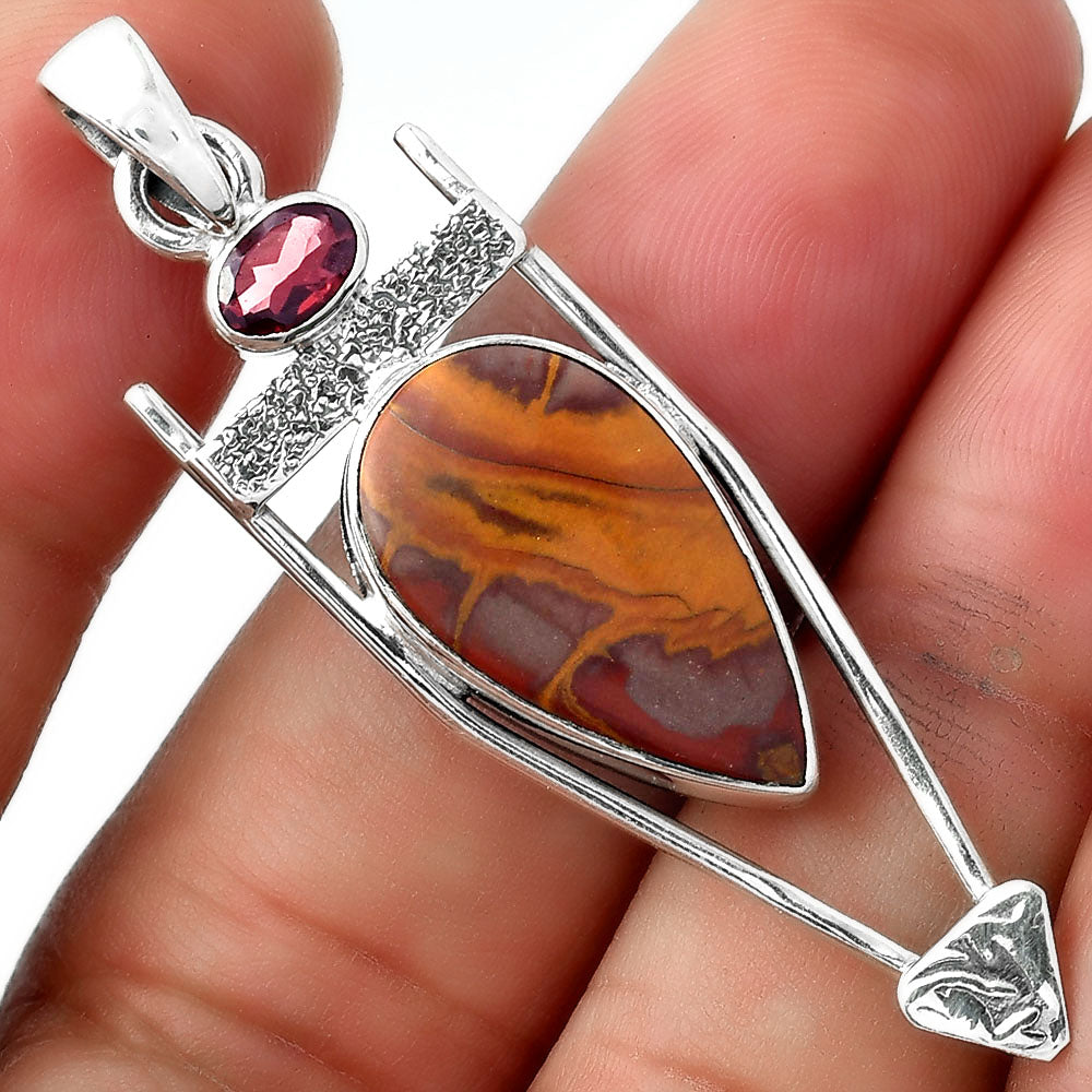 Natural Noreena Jasper & Garnet Pendant P-1360 SDP156896