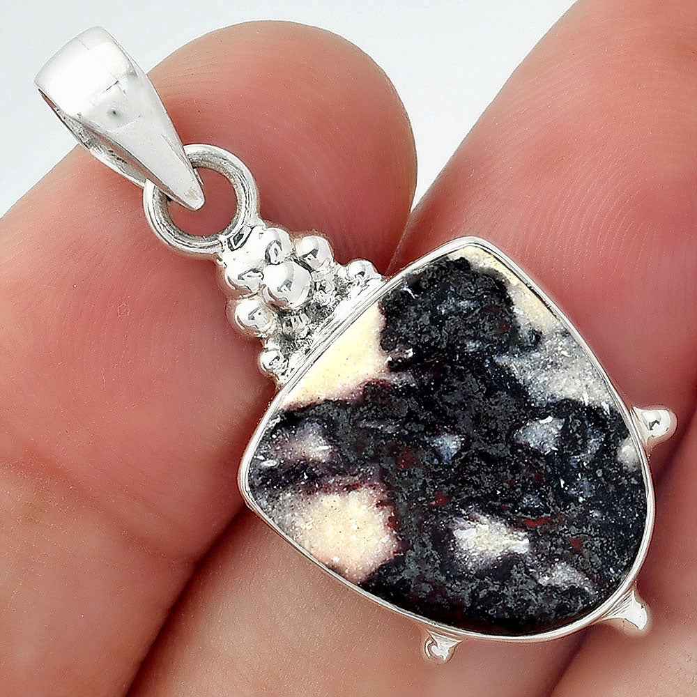 Heart Natural Indian Blanket Jasper Pendant P-1357 SDP157015