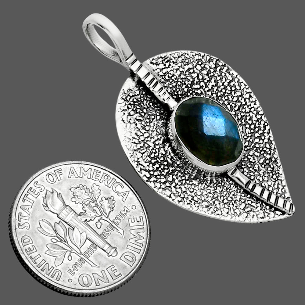 Blue Labradorite Checker - Madagascar Pendant P-1218 SDP157437