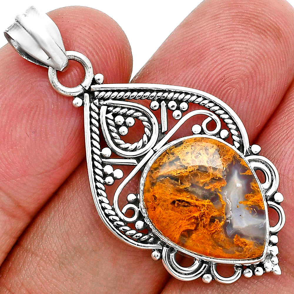 Natural Red Moss Agate Pendant P-1541 SDP157532