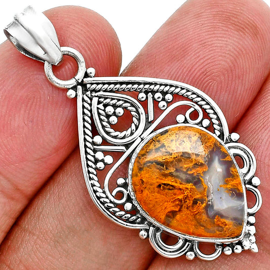 Natural Red Moss Agate Pendant P-1541 SDP157532