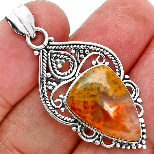 Natural Red Moss Agate Pendant P-1541 SDP157536