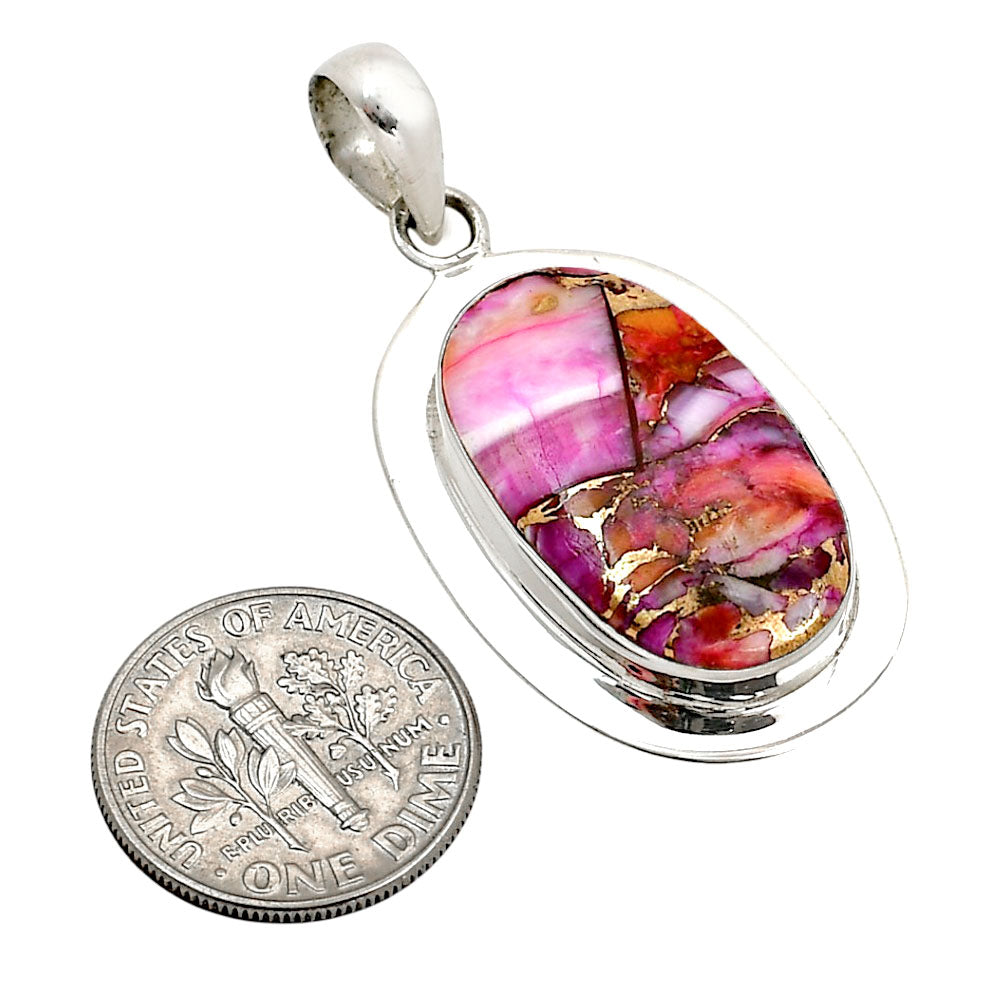 Kingman Orange Dahlia Turquoise Pendant P-1076 SDP158125