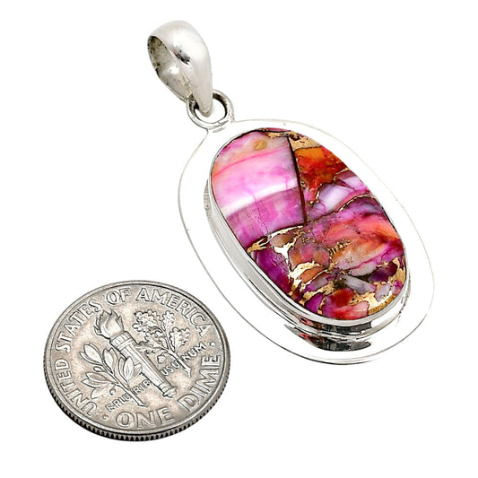 Kingman Orange Dahlia Turquoise Pendant P-1076 SDP158125