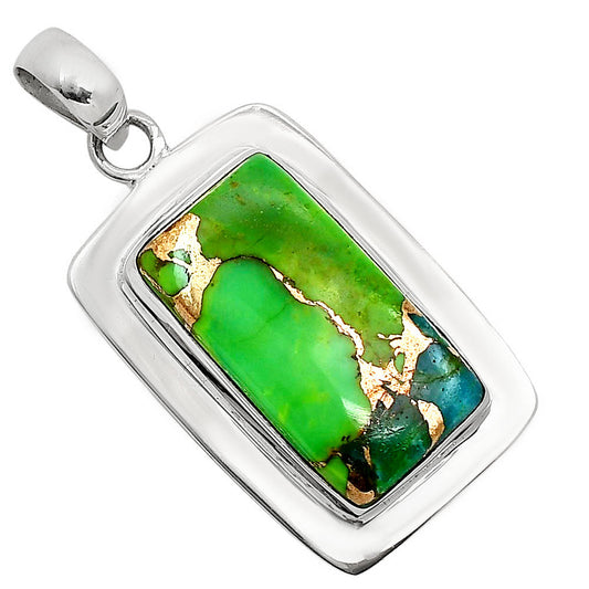 Blue Turquoise In Green Mohave Pendant P-1076 SDP158205