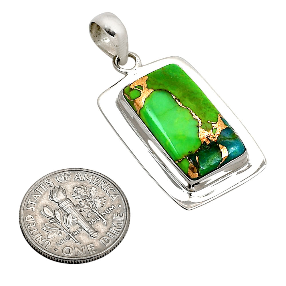 Blue Turquoise In Green Mohave Pendant P-1076 SDP158205