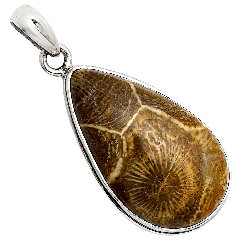 Flower Fossil Coral Pendant P-1124 SDP158634