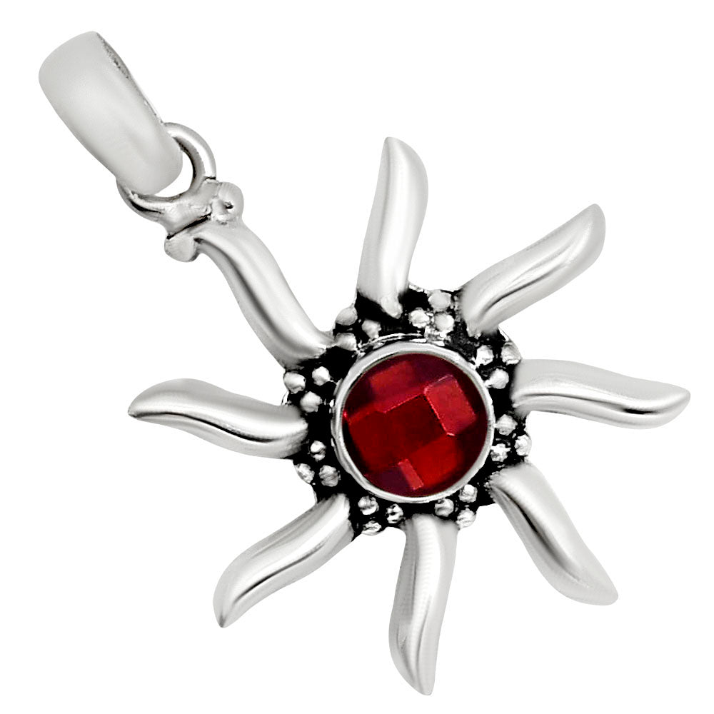 Sun - Hessonite Garnet Checker Pendant P-1263 SDP158719
