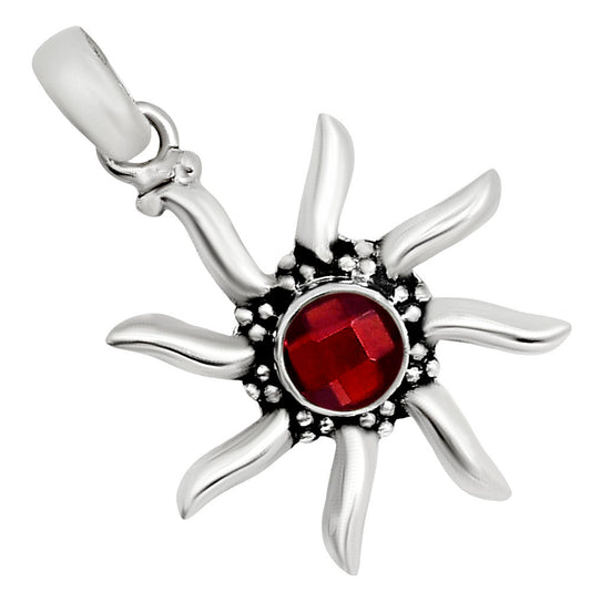 Sun - Hessonite Garnet Checker Pendant P-1263 SDP158719