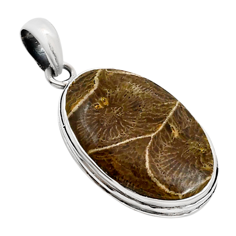 Flower Fossil Coral Pendant P-1124 SDP158766