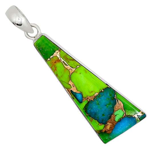 Blue Turquoise In Green Mohave Pendant P-1001 SDP158801