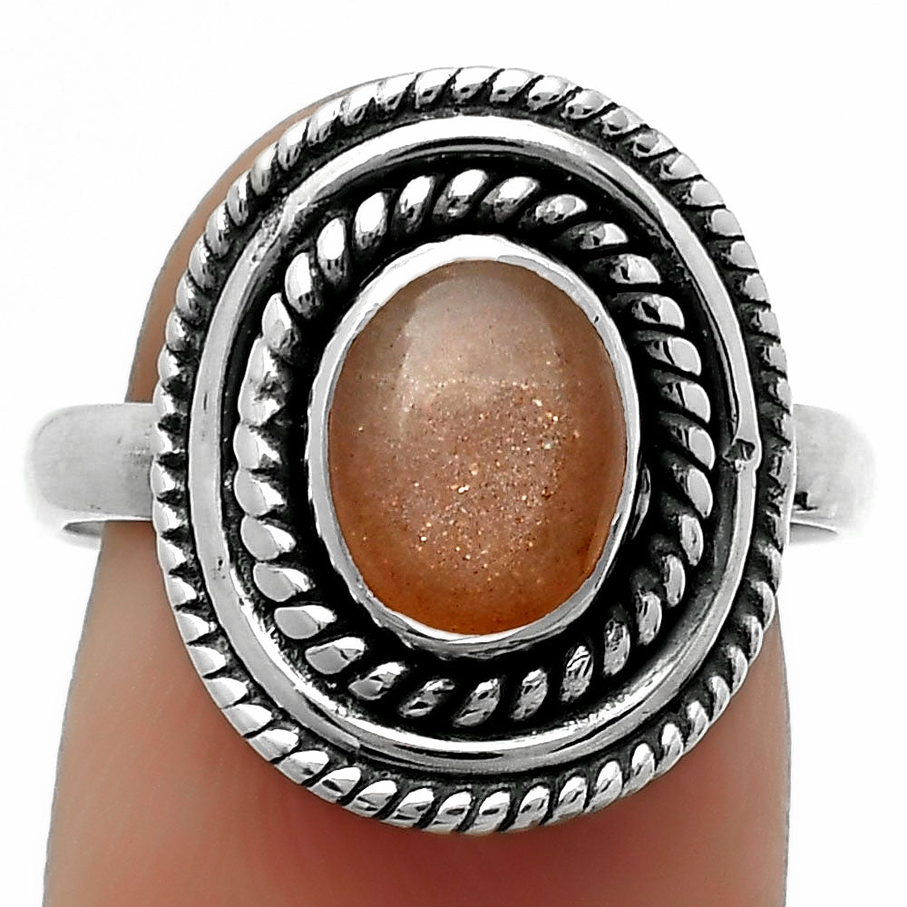 Natural Sunstone - Namibia Ring size-8 R-1097 SDR166210