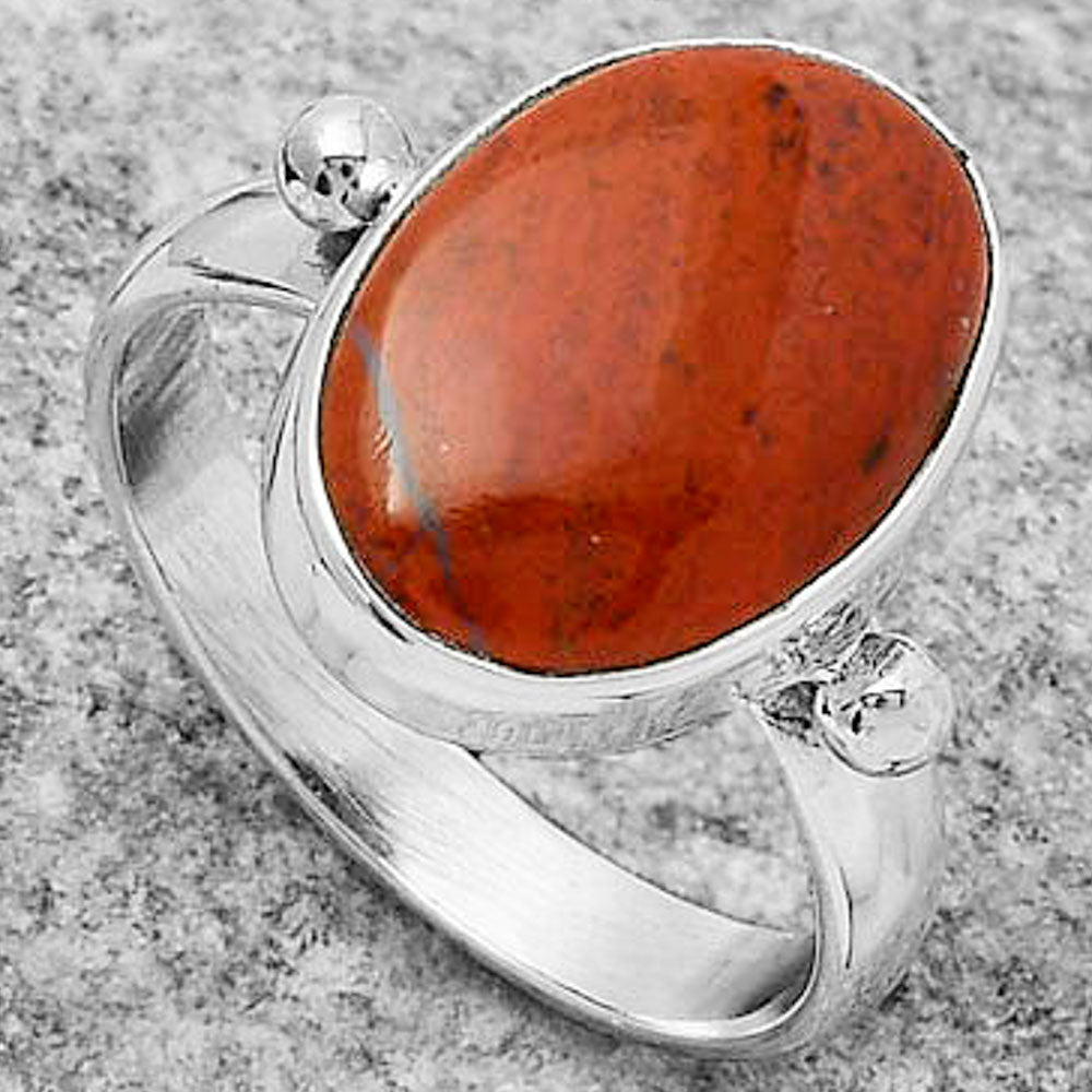 Natural Red Moss Agate Ring size-8.5 R-1715 SDR168049