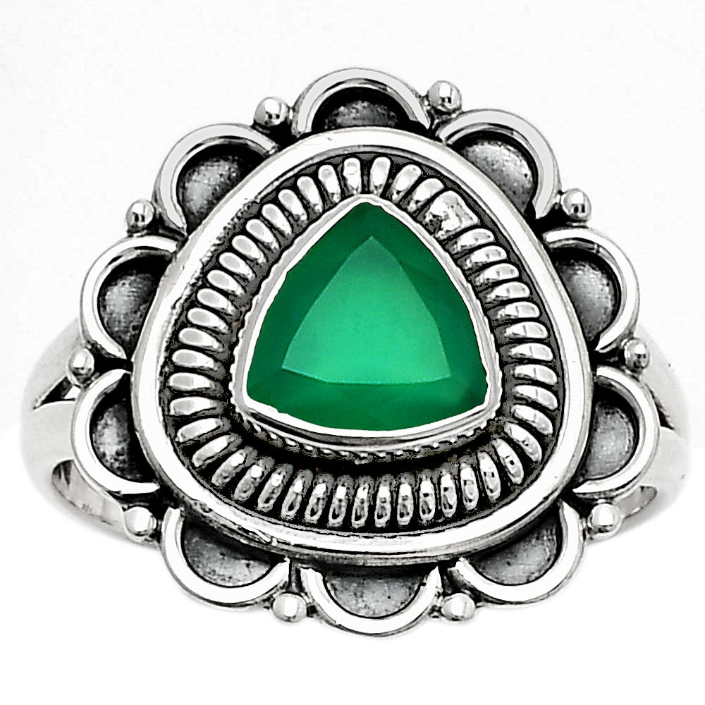 Natural Green Onyx Ring size-8 R-1256 SDR168555