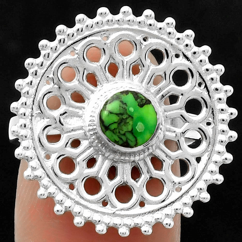 Artisan - Green Matrix Turquoise Ring size-8 R-1107 SDR169391