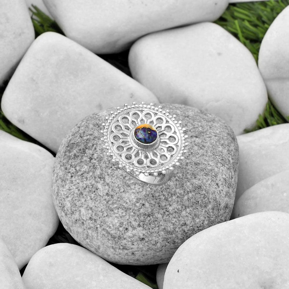 Artisan - Spiny Oyster Turquoise Ring size-7 R-1107 SDR169392