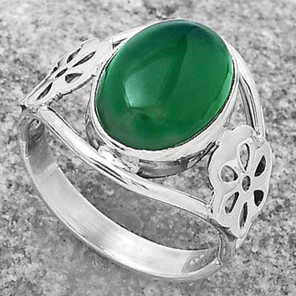 Natural Green Onyx Ring size-8.5 R-1497 SDR172114