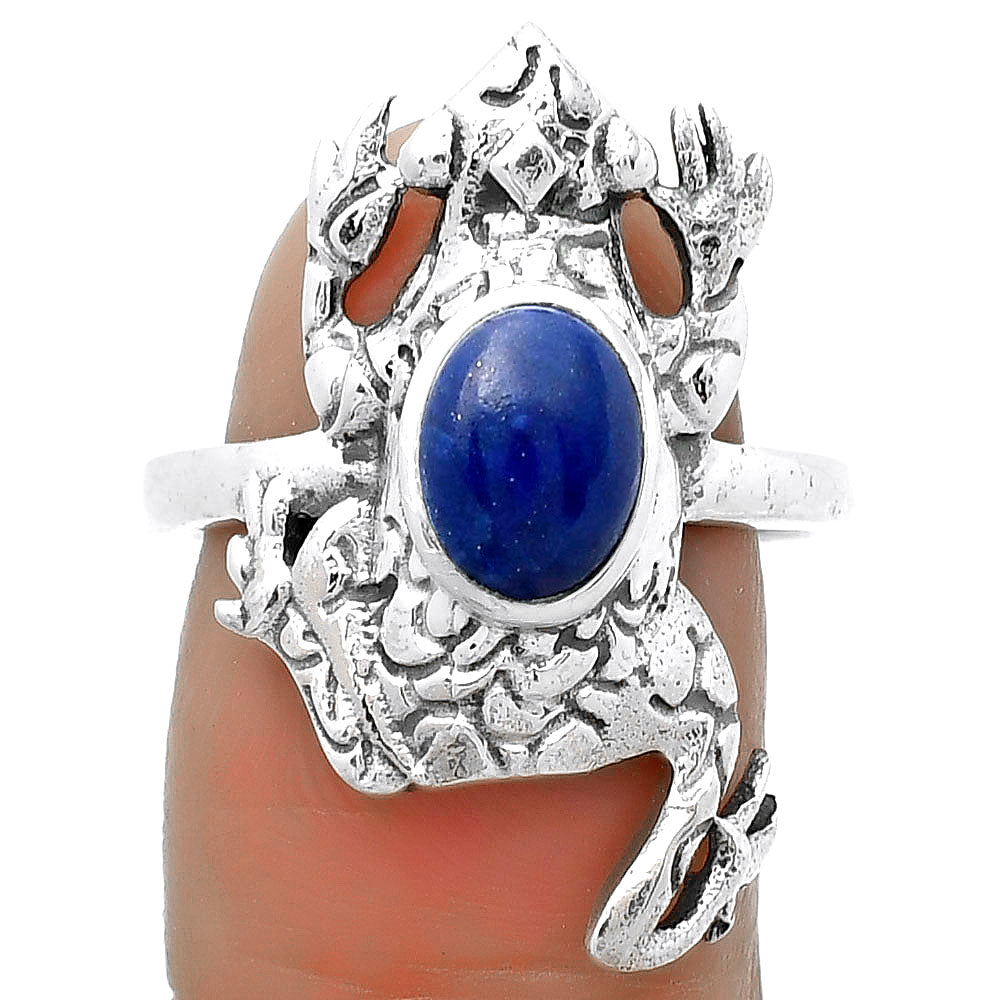 Frog - Natural Lapis - Afghanistan Ring size-8.5 R-1113 SDR172795