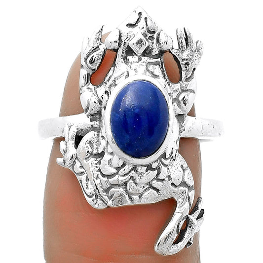 Frog - Natural Lapis - Afghanistan Ring size-8.5 R-1113 SDR172795
