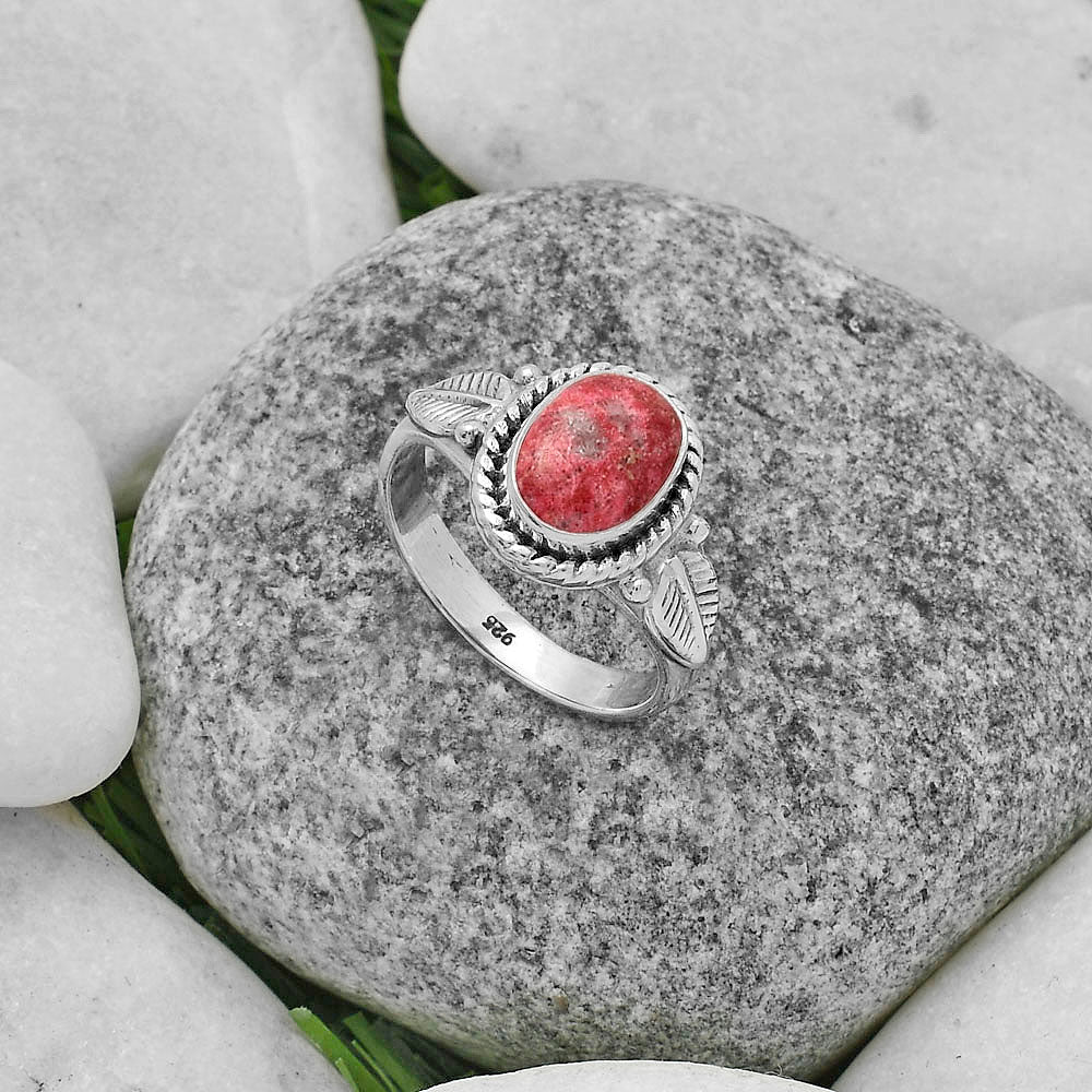 Natural Pink Thulite - Norway Ring size-7.5 R-1403 SDR175661