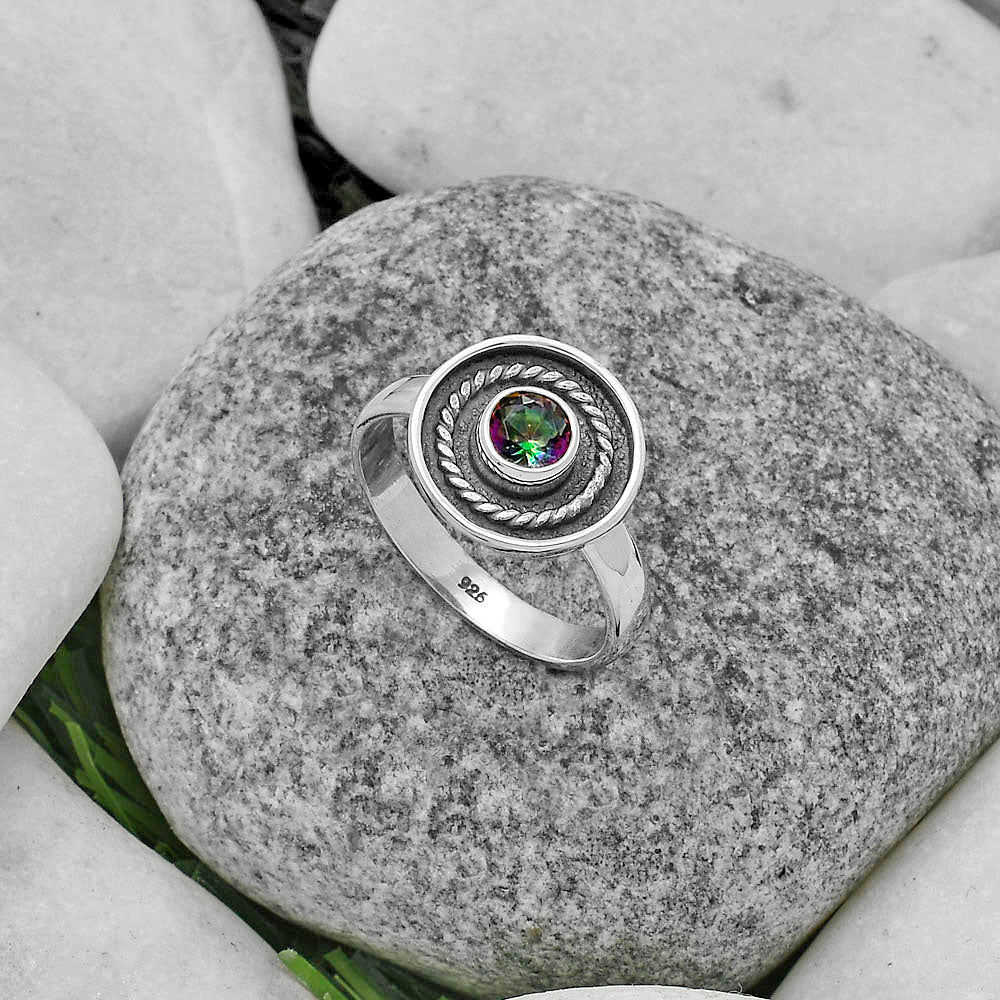 Natural Mystic Topaz Ring size-8 R-1439 SDR175706