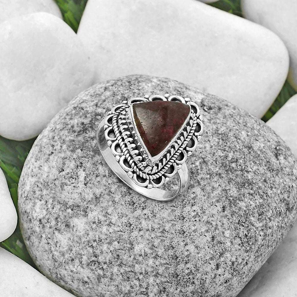 Natural Tourmaline Quartz Ring size-8.5 R-1256 SDR176524