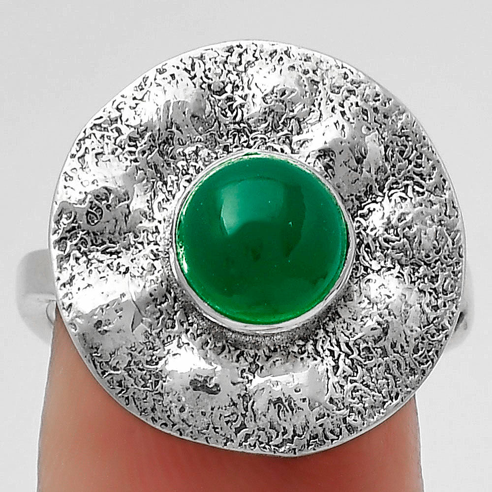 Natural Green Onyx Ring size-9 R-1531 SDR179117