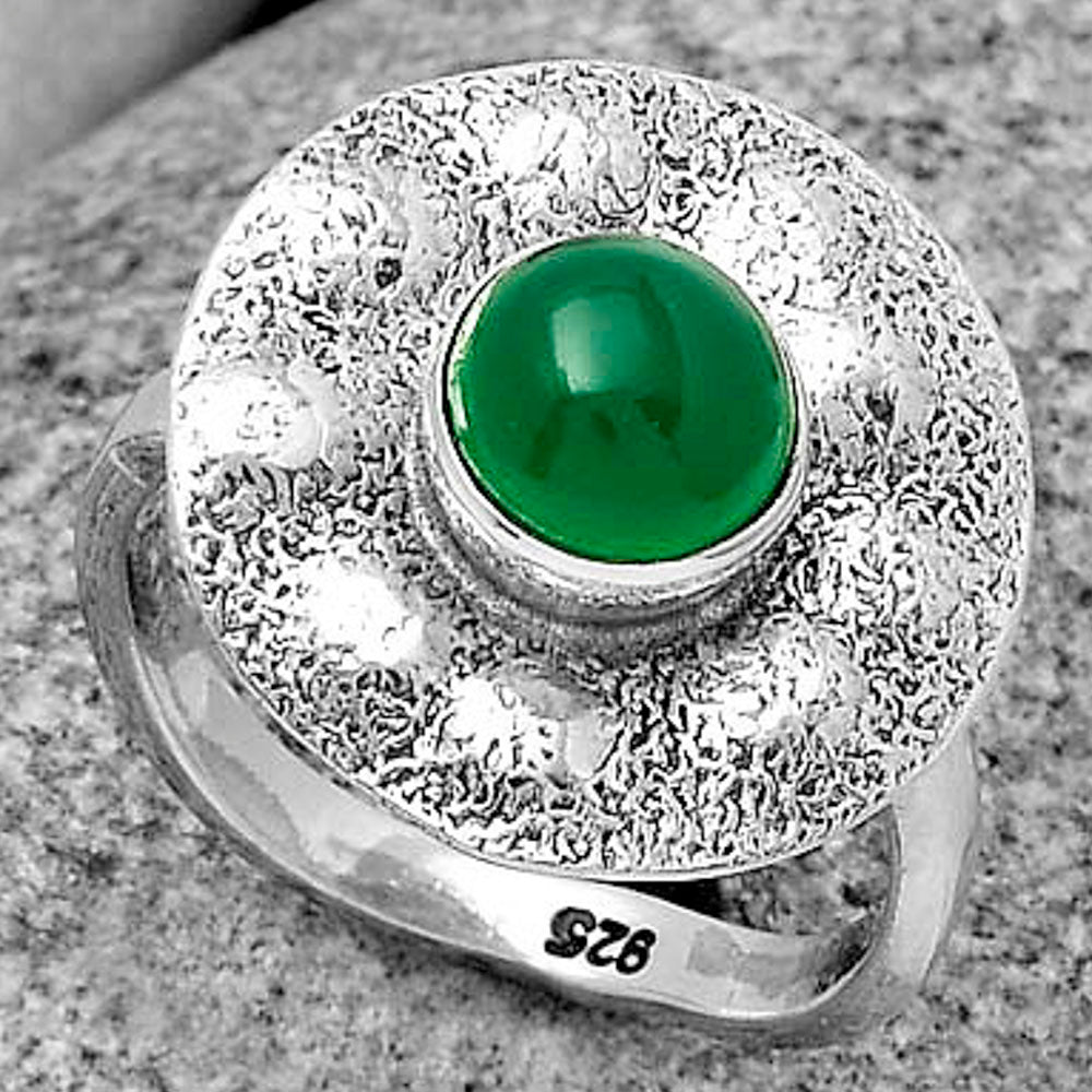 Natural Green Onyx Ring size-9 R-1531 SDR179117