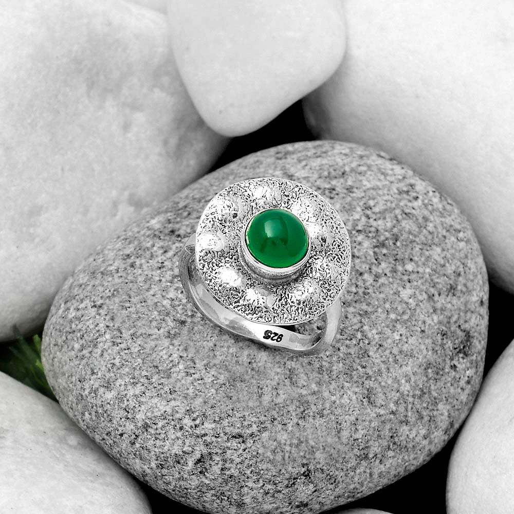 Natural Green Onyx Ring size-9 R-1531 SDR179117