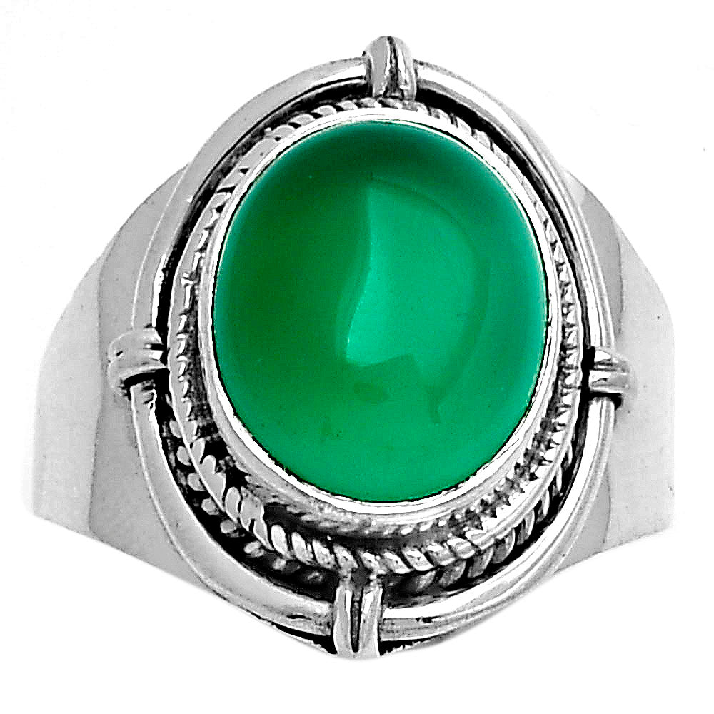 Natural Green Onyx Ring size-8 R-1539 SDR179380